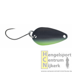 Gunki lepel Reinbo trout SWAY 2.5 gram FULL BLACK/YELLOW SIDE